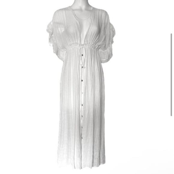 MAXI DRESS IN BOHO STYLE IN WHITe - Picture 3 of 5